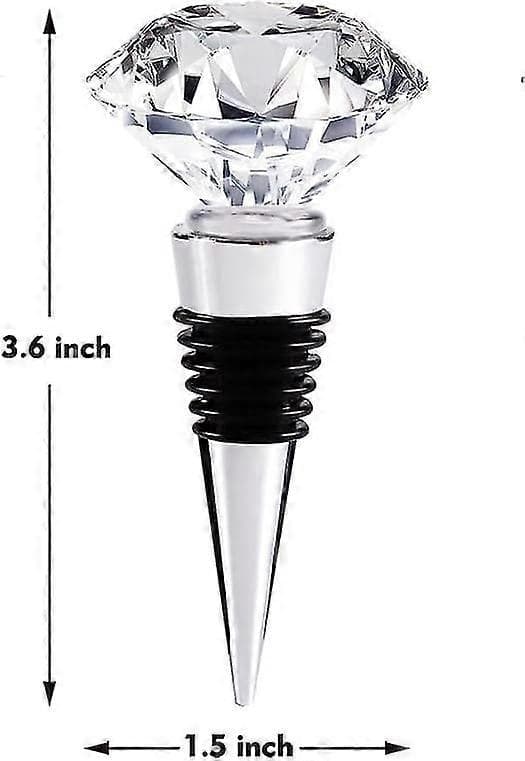Vinflaskepropper og drikkeflaskepropper i krystal, diamantform, 2 stk.