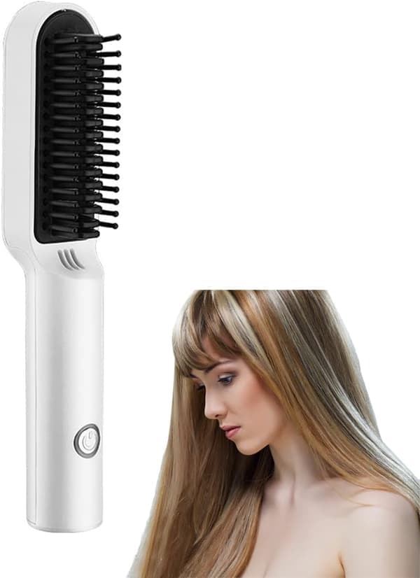 Portable Cordless Hair Brush with 200°C Constant Temperature
