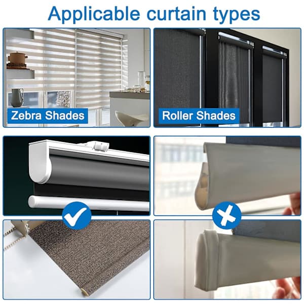 4-pack Cordless Blind Bottom Rail Handles, Clear Snap-on Window Shade Pulls, Fits 20mm Rod