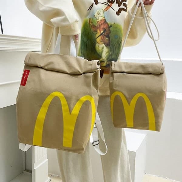 Realistic McDonald's Backpack/Shoulder Bag - Fast Food Gift Student Leisure DB Double Shoulder Bag