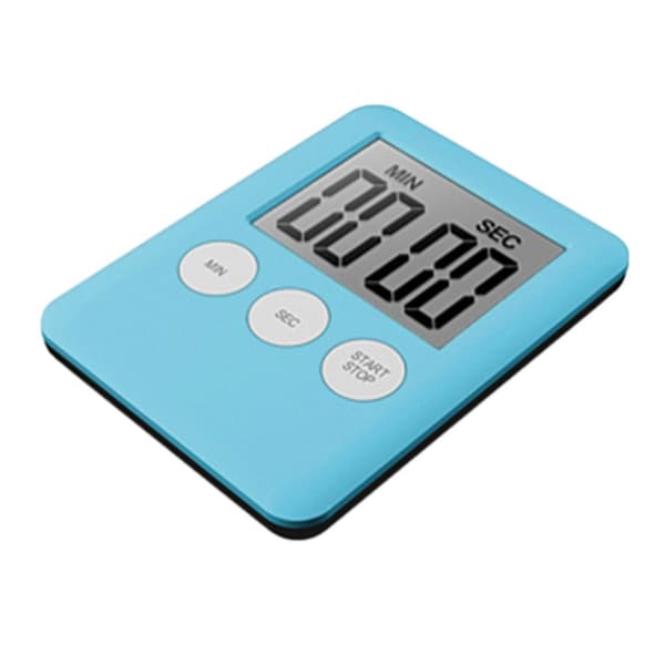 Tynd køkkentimer Timer Stor Skærm Digital magnetisk nedtælling - Lyseblå Blå blue