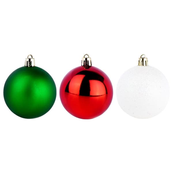 Julgranskulor sprängsäkra röd grön vit 6 cm 12 st