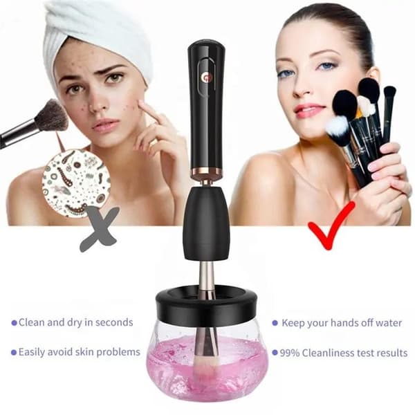 USB-ladattava meikkisiveltimien puhdistaja - Puhdistaa meikkisiveltimet