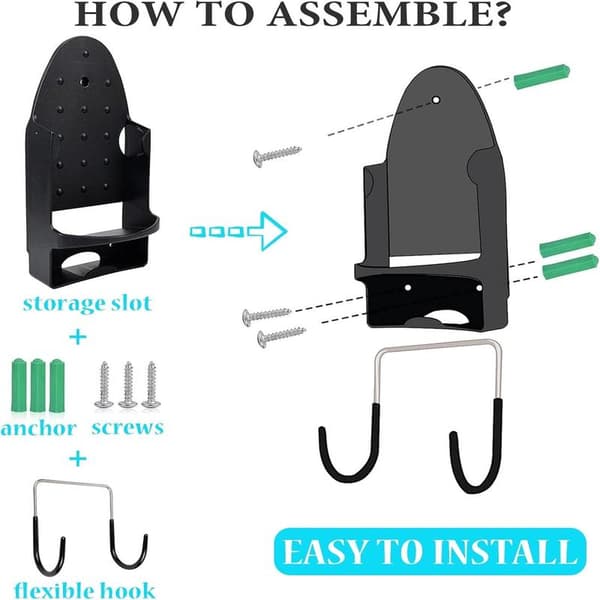 Wall Mounted Ironing Board Rack with Electric Iron Holder - Home Storage Bathroom Shelf