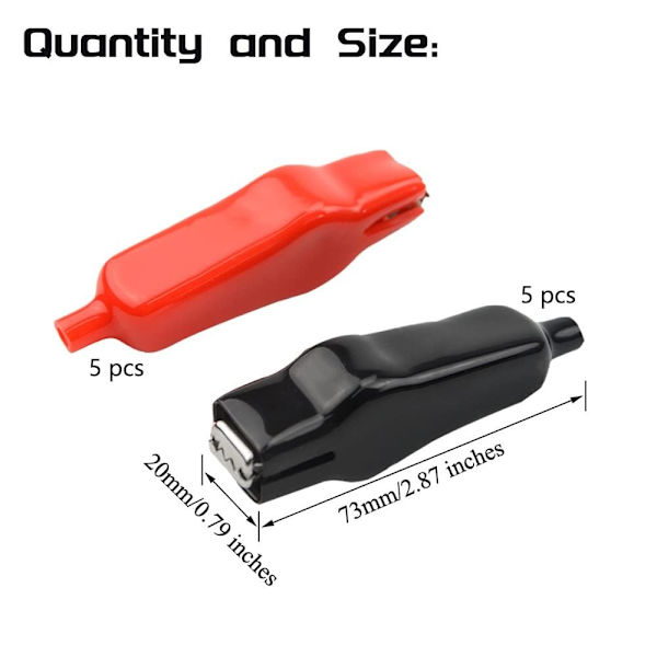 10 stk. Alligator Test Clips Alligator Clip Elektriske Test Clips Mix