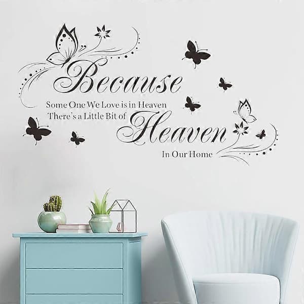 1 Sheet Wall Decal Elegant Removable Butterfly Pattern Sticker Decorative Letters Wall Vinyl Decal Home Decor