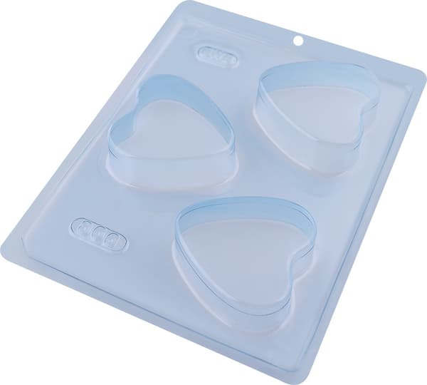 Pralineform Hjerte Chokoladeform - BWB 866 - Special 3-delt form Transparent transparent