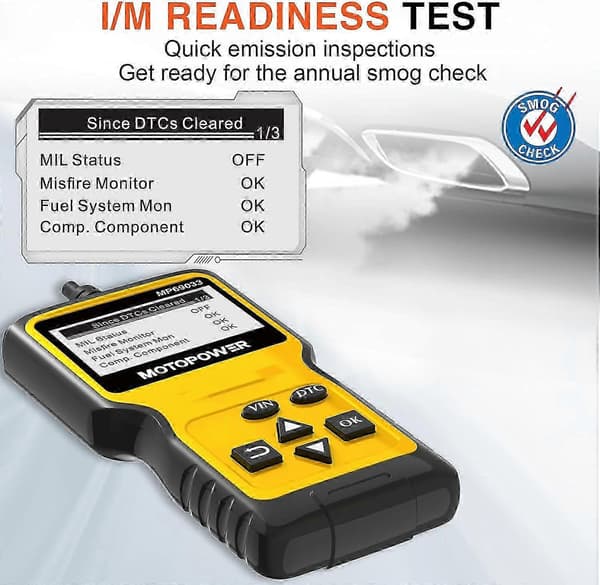 MOTOPOWER MP69033 Car OBD2 Scanner Code Reader Engine Fault Code Reader CAN Diagnostic Scan Tool for All OBD II Protocol Cars Since 1996, Yellow