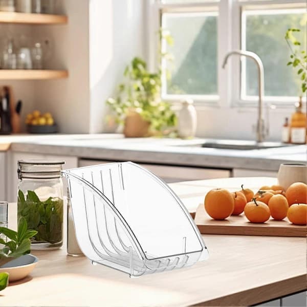 Plate Holder PET Lid Holder Sturdy Salad Plate Organizer Multifunctional Plate Rack for Kitchen