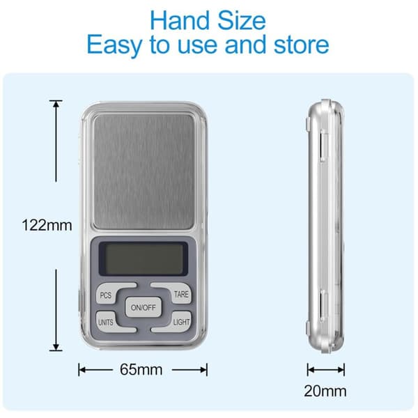 Precision Kitchen Scale 500g, 0.01g Accuracy, LED Display with Tare Function, Compact for Food, Coffee, Jewelry