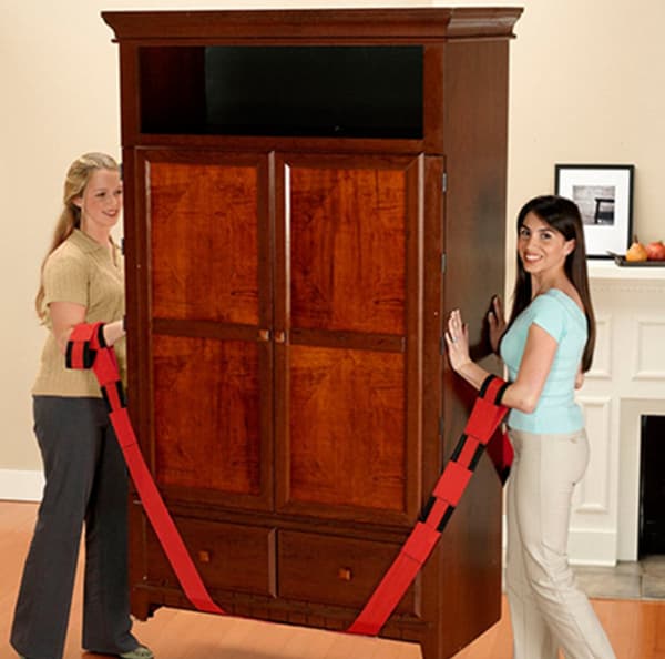 Furniture Lifting Straps, 2-pack, 500 kg load, polypropylene, ergonomic handles, moving appliances, orange, 8.3 x 280 cm