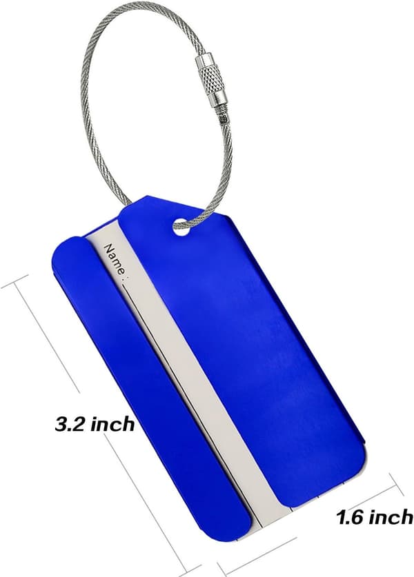 Bagasjeetiketter Aluminium 5 stk Blå blue