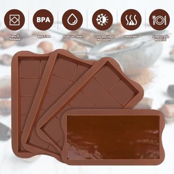 Chokoladekageform 4-delt silikonechokoladeform 10-huls chokoladeform til chokolade, praliné og slik