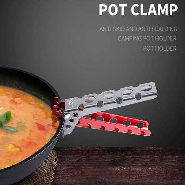 Aluminium Pot Clamp Pot Handle Pot Lifter Cooking Gripper Camping Cookware Dish Rack Silver Silver