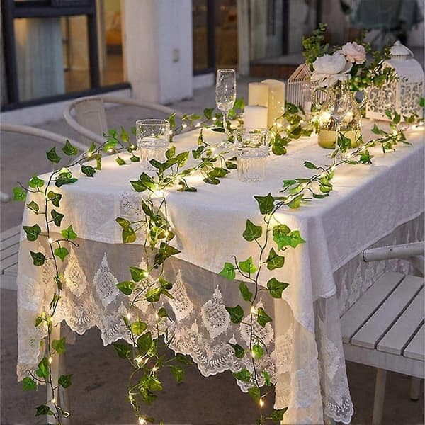 Solar Powered Rattan String Lights Outdoor Rattan Decorative String Lights 2M