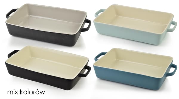 Ovnspanne Porselen BASIC Rektangulær 30x20x7 cm Fargemiks 1 stk