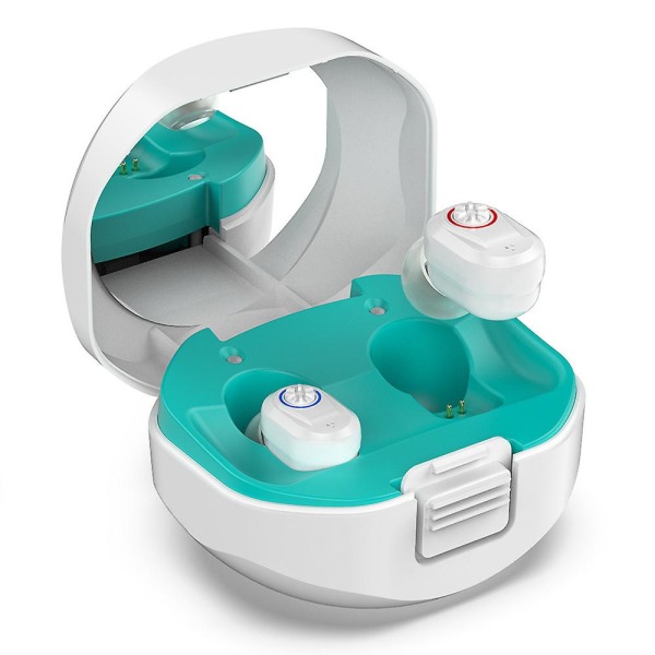 Digitala hörapparater Laddningsbar digital hörapparat med case Audifonos hörapparat Hörselförstärkare för äldre White