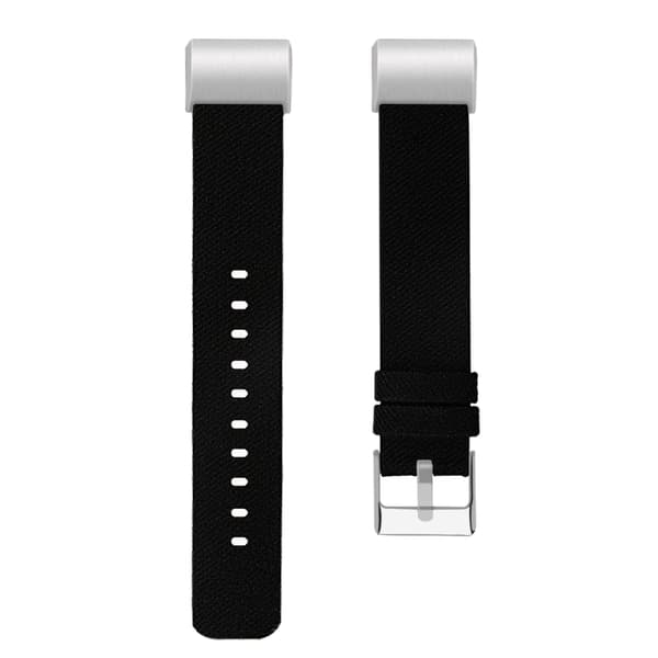 Lærredsurrem blød, åndbar, vaskbar, stilfuld rem passer til Fitbit Charge2 sort 0.1 0.1