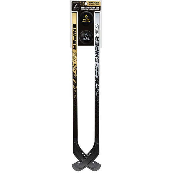 Streethockeyset, 2 klubbor 87 cm, boll och puck
