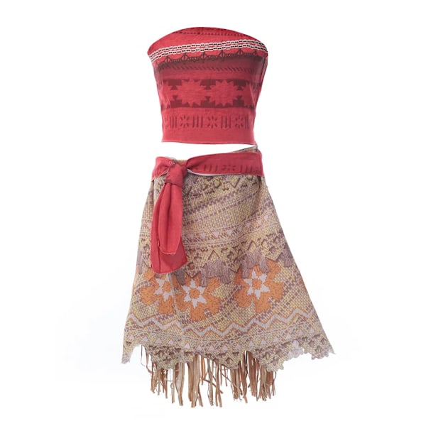 Moana Klänningar Flickor Barnkläder Cosplay Vaiana Prinsessklänning Halsband Peruk Barn Karneval Party Sommar Disney Kostym Set Moana Moana Moana 5-6T(130)