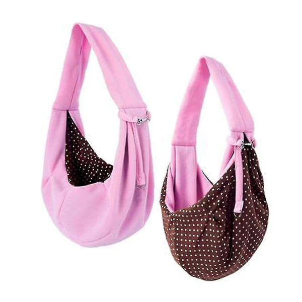 Dog and Cat Harness, Hands-Free, Reversible Pet Carrier (Pink)