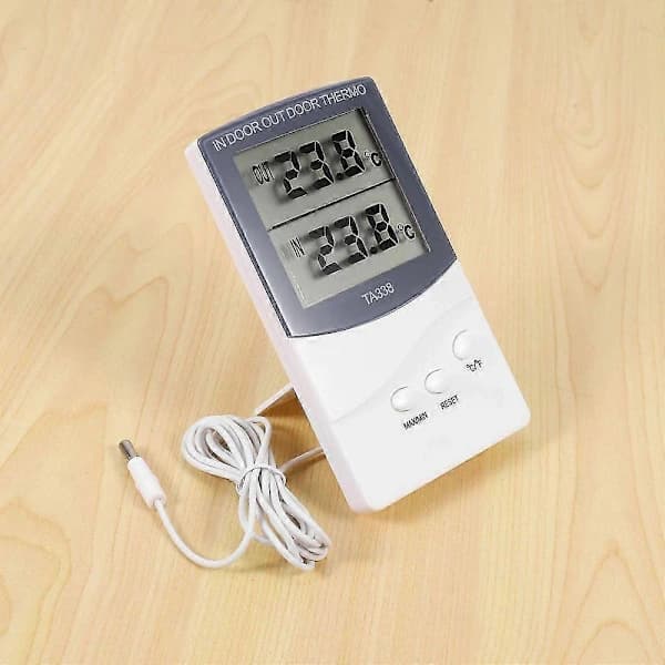 Digital termometer med temperaturprob för inomhus- och utomhustemperatur