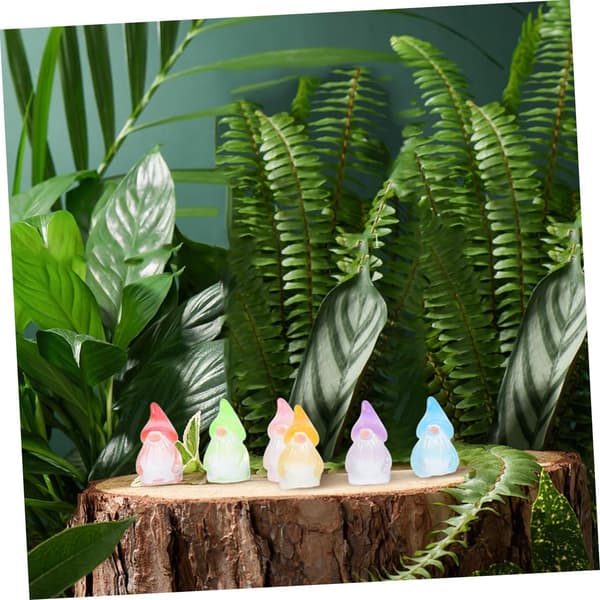 60 miniature julemandsfigurer i hjerteform, miniaturehavepynt, dværg- og minifé-julemandsfigurer