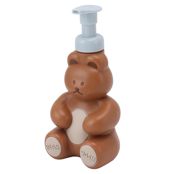 Empty Liquid Hand Soap Bottle Shampoo Conditioner Shower Container Pump Bottle for Hand Wash Cartoon Bear Shape Large Brown