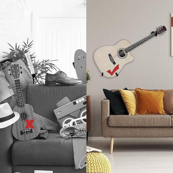 Gitarr Väggfäste Horisontellt Gitarr Väggfäste Gitarrhängare Hållare för Elgitarr/Akustisk Gitarr