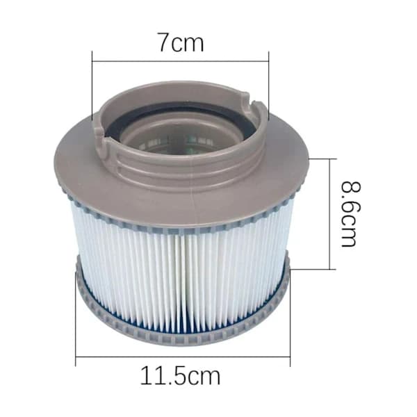 MSPA FD2089 Poolfilterpatron 2-pak, 120-fold ABS erstatningsfilter til oppustelige pools og spabade 2-pak 2-Pack