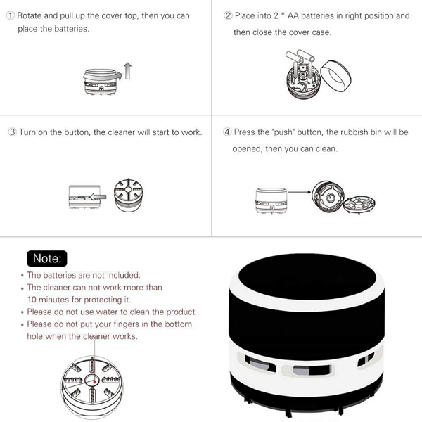 Mini Table Vacuum Cleaner, Handheld Desk Vacuum Cleaner, ZQKLA