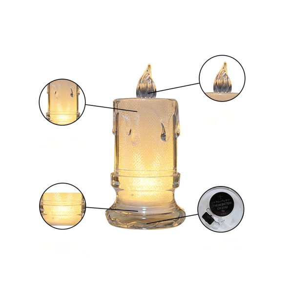 Flammefritt LED-lys, batteridrevet julelys for juledekorasjon, 1 stk