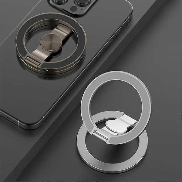 Magnetisk telefonholder Fidget Spinner MagSafe-kompatibelt telefongreb til udendørs vlogging Sølv Silver