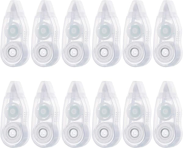 Rettelsetape, 12 stk Muskorrigerare, Perfekt til skolemateriale
