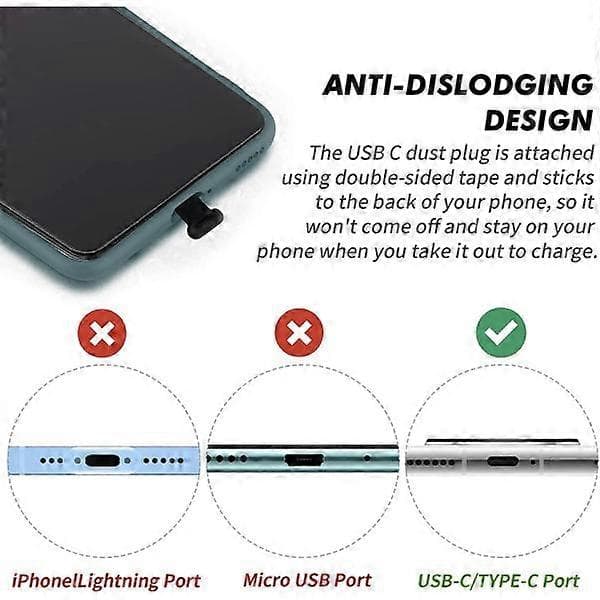 3 kpl pölysuojia USB C -tyypin C-porttiin, silikoniset pölysuojat