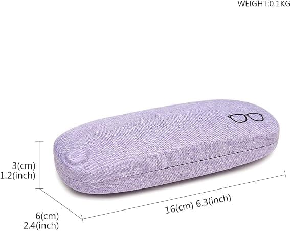 Linen Canvas Hard Glasses Case Portable Protective Case for Eyeglasses and Sunglasses with Microfiber Cloth