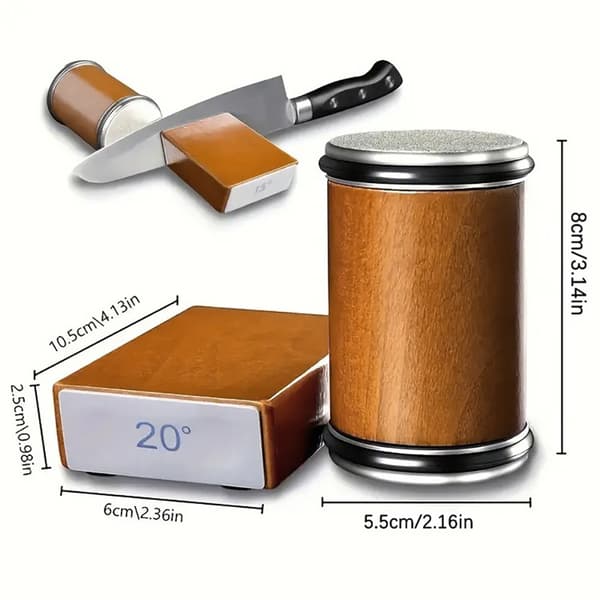 Rolling Knife Sharpener with Angled Support / Diamond Knife Sharpener with 6 Grits