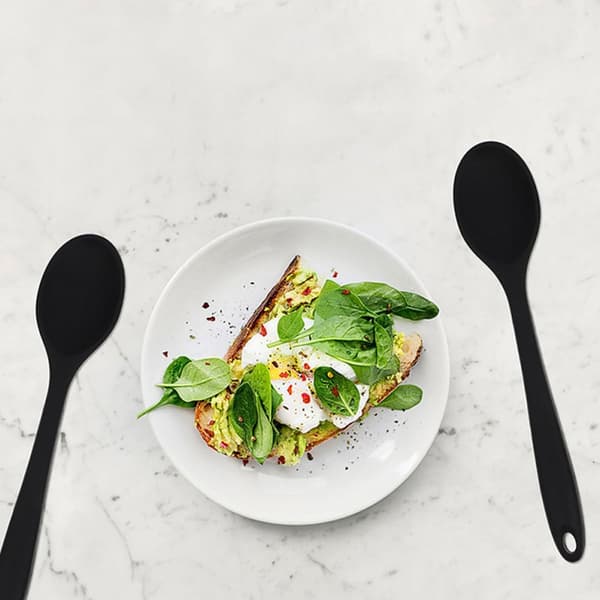 Silicone Mixing Spoon Stirring Spoon Stylish Elegant Black Kitchen Utensil Does Not Deform During Cooking