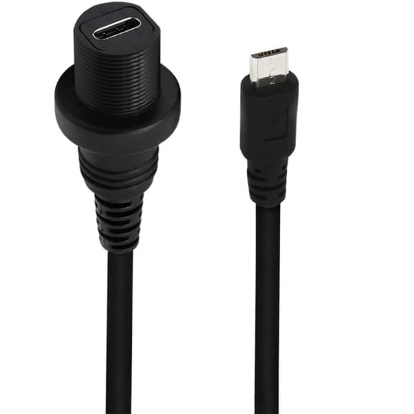 90 graders rettvinklet Micro USB 5P hann til USB 3.1 Type-C hunn konverteringsadapterkabel dataoverføring 30cm