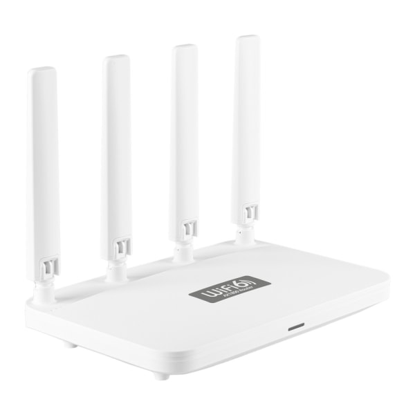 Dual Band Wifi Router 2.4G/5Ghz AX1800 Wifi 6 Internet Router, 4 eksterne antenner til streaming af musik, upload af fotos EU Plug