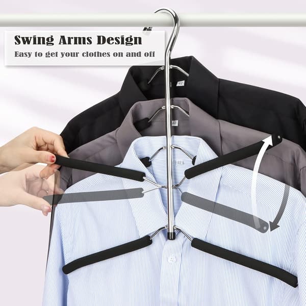 Klädhängare 5-i-1 Multilager Metall Klädhängare 3-pack