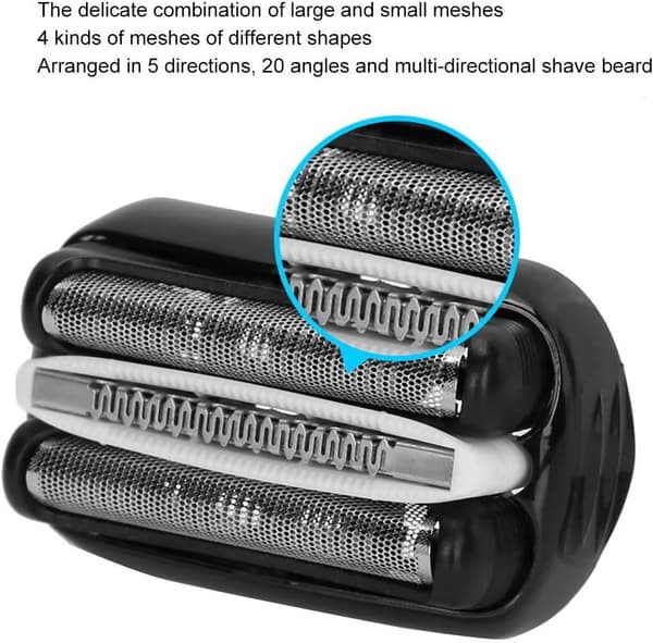 Barberhode for Braun 3 Series 300S / 301S / 310S, Barberbladsett Foliehode Tilbehør 32B Passer