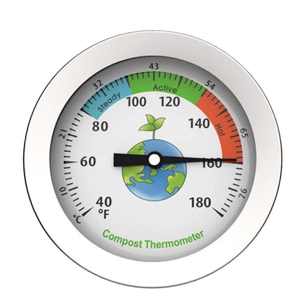 Compost Thermometer, Portable Garden Soil Compost Soil Thermometer Dial Thermometer Compost Measuring Tool