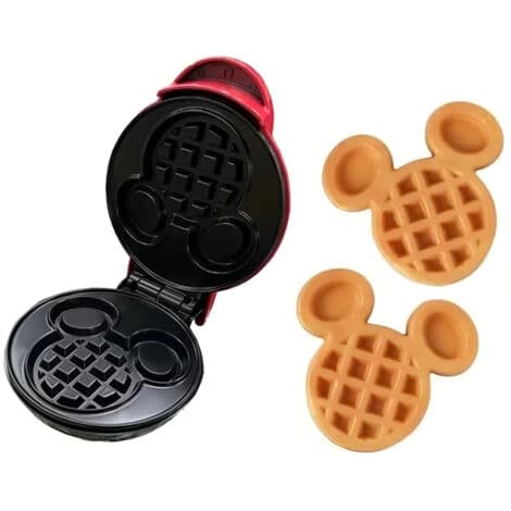 Mini våffeljärn Musse Pigg, non-stick, metall, kompakt