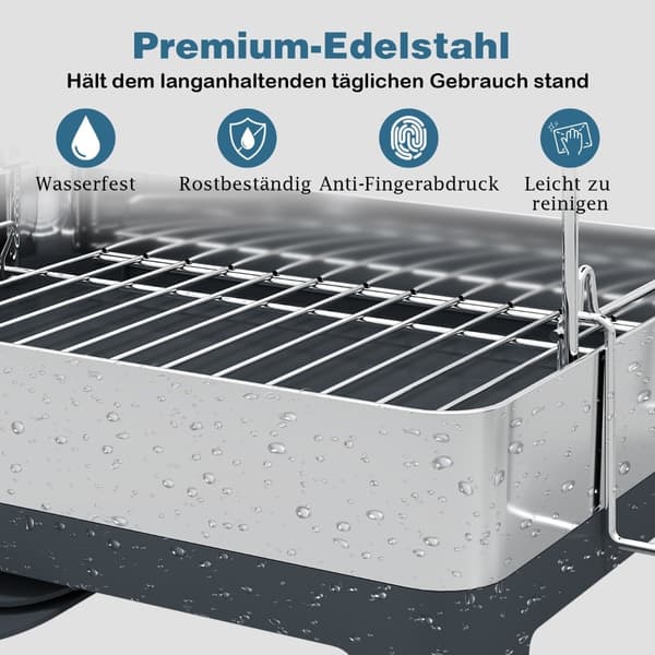 Metallstativ med 2 etasjer, glass- og bestikkholder
