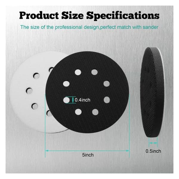 Delar 125 mm blød slibepude 8 huller svamp til slibemaskine