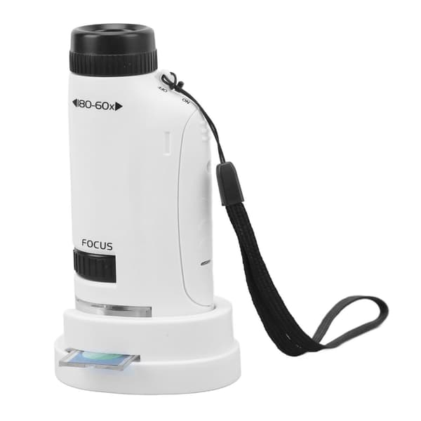 Small Pocket Microscope with LED Light - 60X to 120X Magnification
