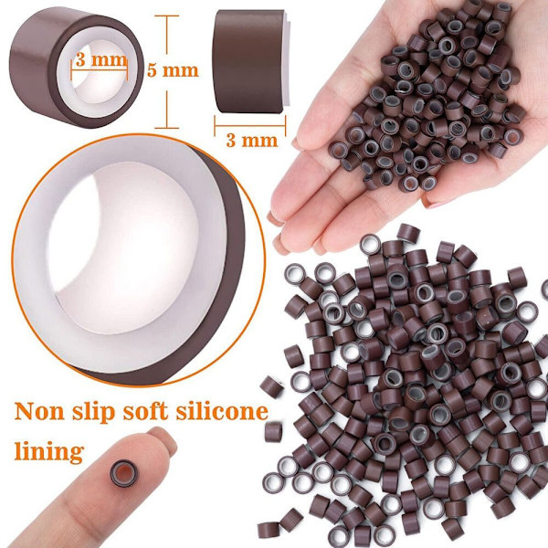 500 STK Hårperler Micro Links Ringe SORT Black