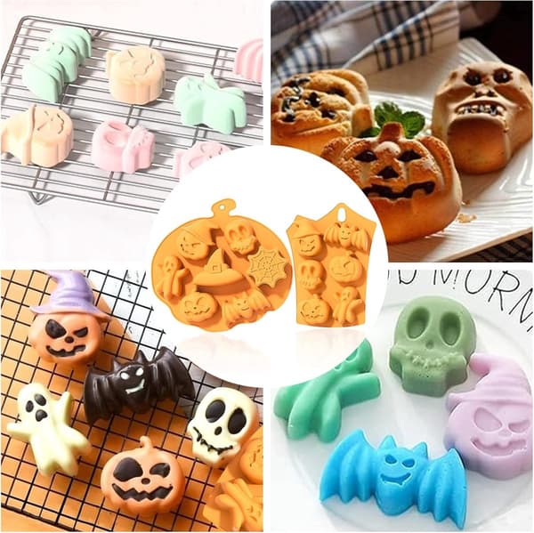 2-pack Halloween Pumpkin Silicone Baking Mold, Pumpkin Silicone Mold, Halloween Chocolate Candy Silicone Mold, Can Make Candy, Cake