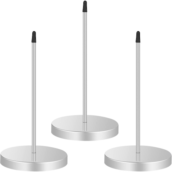 3 st metallkvittonålar, raka stift, kvittonålshållare med runt stativ för restaurangkök kontor hotell (silver) Silver